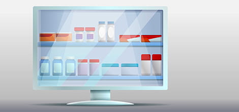 Medication on a computer monitor